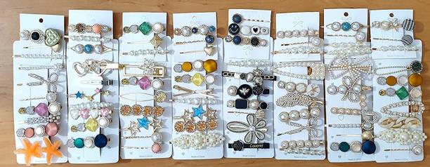 Myra Collection 80 Piece Korean Style Pearl Barrettes Women's Set Hairpin Korean Style Hair Clip Hair Clip