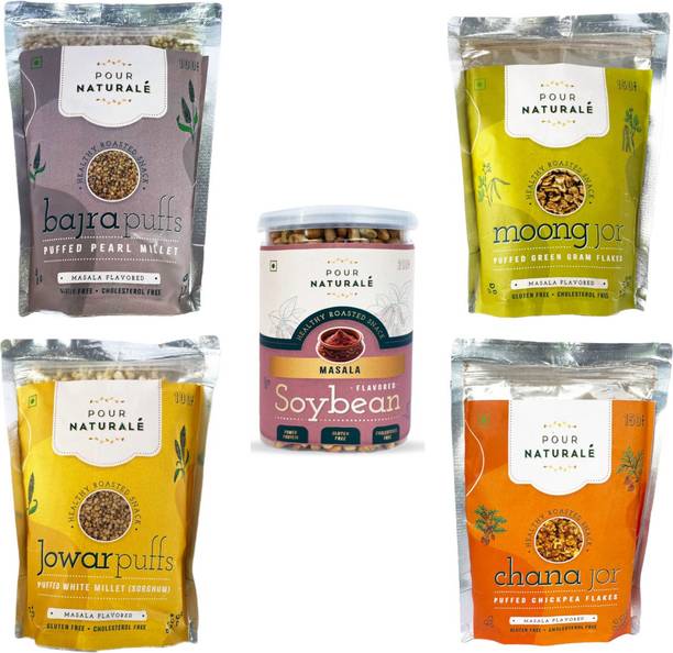 POUR NATURALE Healthy Snacks | Indian Superfoods | Assorted Millets, Pulses & Soya Crunchies