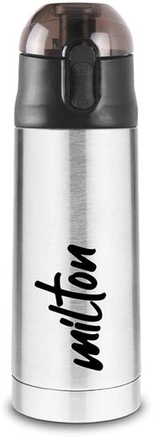 MILTON New Crown-400 Thermosteel Hot or Cold Water Bottle, 350 ML, Silver 350 ml Bottle  (Pack of 1, Silver, Steel)