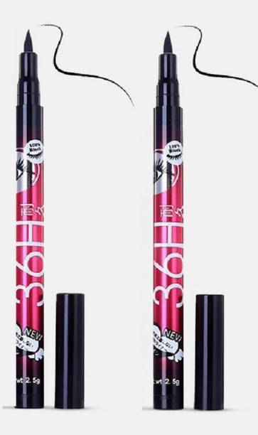 Dikyube Pack of 2 waterproof 36H kajal 20 ml