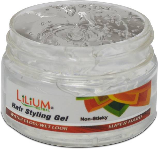 LILIUM Water Gloss Wet Look Hair Styling Gel, White, 50g Hair Gel