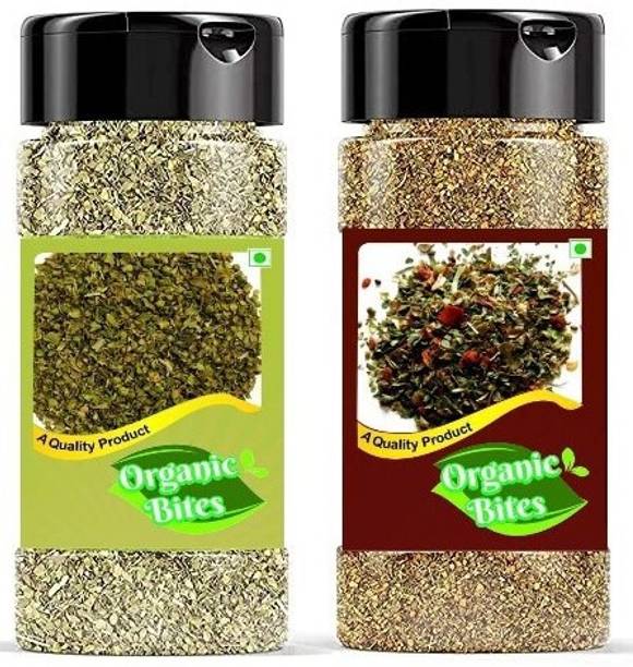 Organic Bites Pizza/Pasta Seasoning | Italian Herbs| Oregano – 80 gm, Pizza Spice Mix – 100 gm