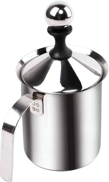 Niralasa Stainless Steel Manual Milk Foamer, Handheld Coffee Milk Frothing Pitchers 2 Cups Coffee Maker