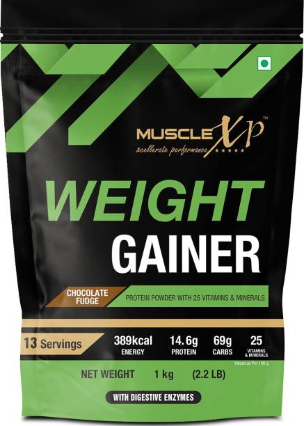 MuscleXP Weight Gainer With 25 Vitamins and Minerals, Digestive Enzymes Weight Gainers/Mass Gainers