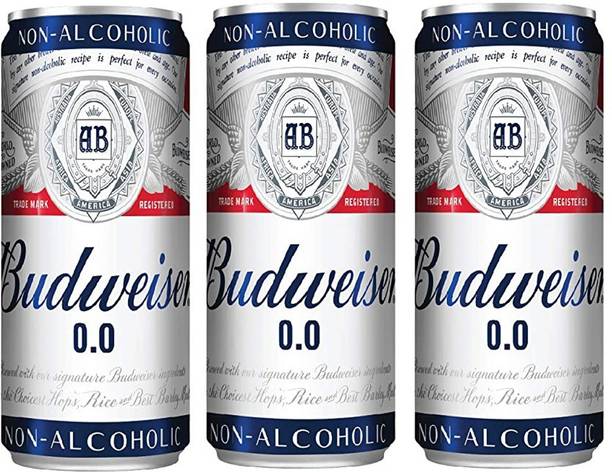 Budweiser 0.0 NON-ALCOHOLIC TIN PACK OF 3 Tin