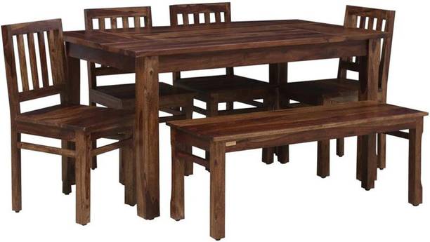 SMAART CRAAFTS Solid Wood 6 Seater Dining Set