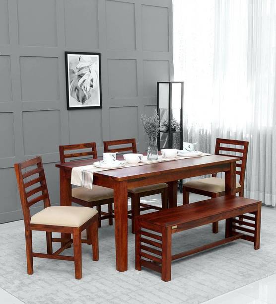 SMAART CRAAFTS Solid Wood 6 Seater Dining Set