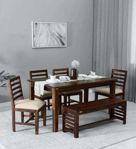 SMAART CRAAFTS Solid Wood 6 Seater Dining Set