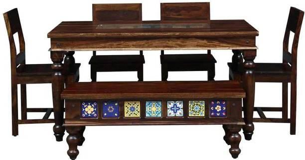 SMAART CRAAFTS Solid Wood 6 Seater Dining Set