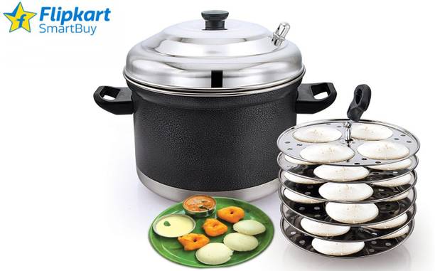Flipkart स्मार्टबाय Stainless Steel Idli Cooker, Idly Maker Set with 6 Plates, 24 idlies, Black इंडक्शन & स्टैंडर्ड इडली मेकर