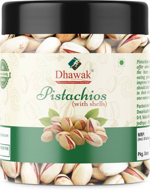 Dhawak Roasted & Salted Pistachio with Shell Fresh and Natural Healthy Snack [Jar Pack] Pistachios