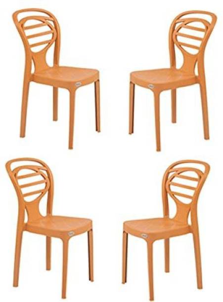 Supreme Oak Set of 4 Chairs, Amber Gold Plastic Outdoor Chair