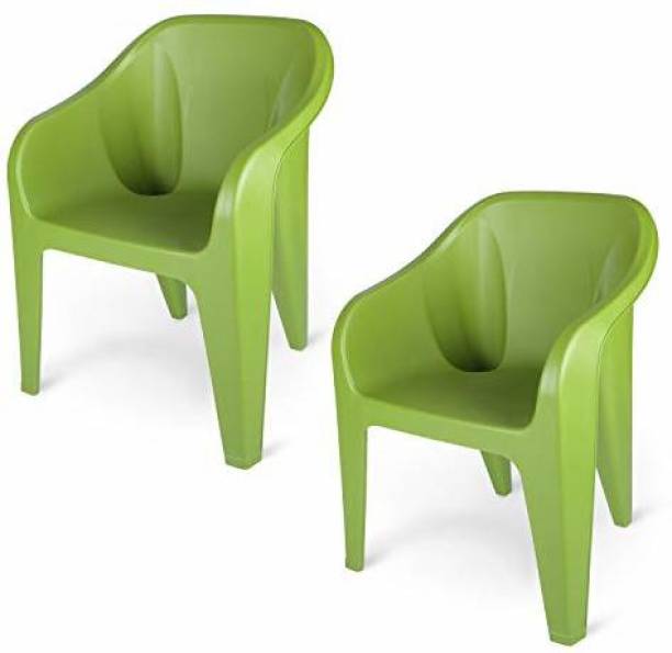 Supreme Futura Plastic Chairs for Home and Office (Set of 2, Mehandi Green) Plastic Outdoor Chair