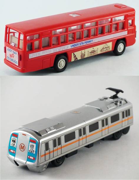 centy Bus And Metro Train Combo (Pack of 2, Multicolor)