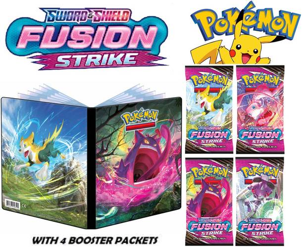 CrazyBuy Pokemon Big Album With 4 Fusion Strike BOOSTER CARDS PACK