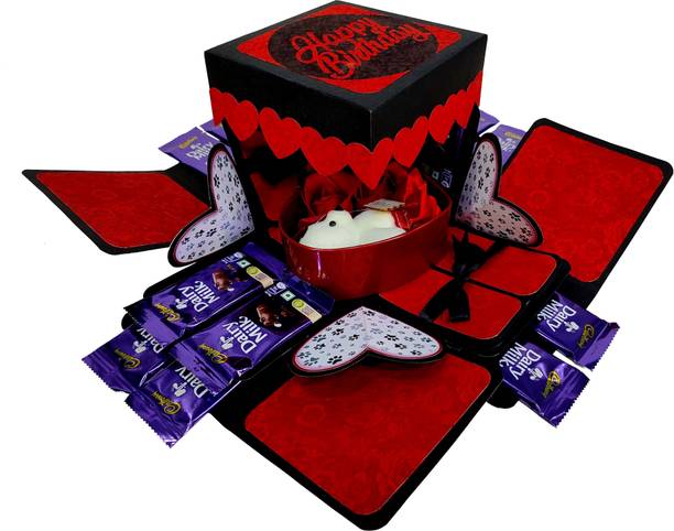 US IDEAL CRAFT CHOCOLATE EXPLOSION BOX,BIRTHDAY GIFT(12 CHOCOLATES 10 RS EACH & RED HEART BOX ) Paper Gift Box