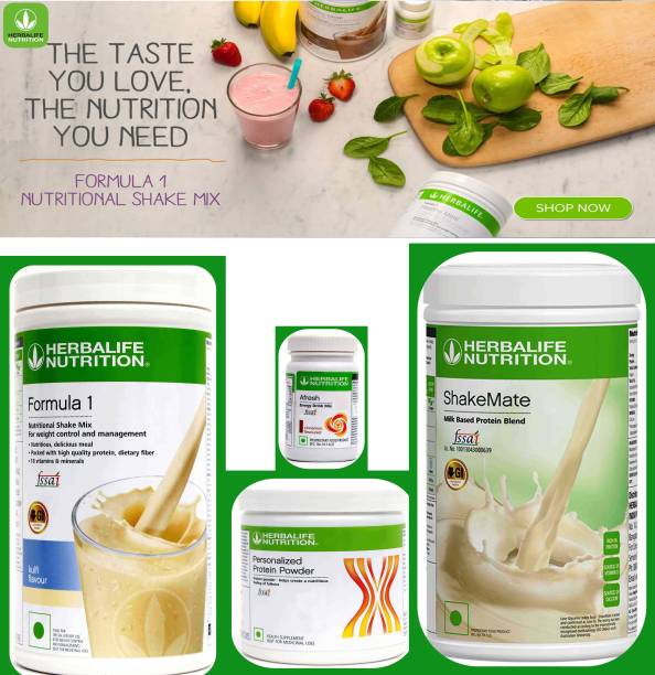Herbalife Nutrition Formula 1 Mix Kulfi And Shakemate , Protein 200 gm, Afresh Cinnamon 50 gm Combo
