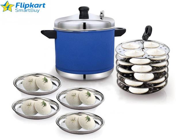 Flipkart SmartBuy Stainless Steel Idli Cooker,Idly Maker Set with 6 Plates, 24 Idlies-Blue Induction & Standard Idli Maker