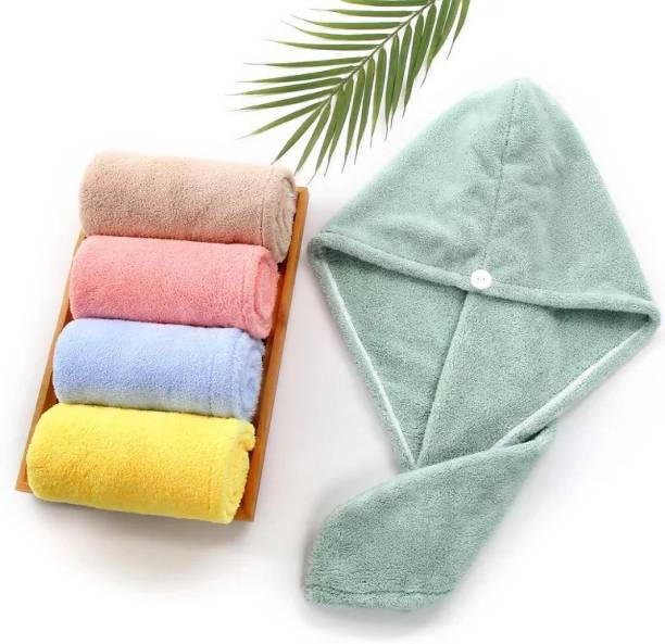 Etofli Microfiber Hair Towel Hair Drying Hair Wrap Towels (multicolor pack -1) Multicolor Cloth Napkins