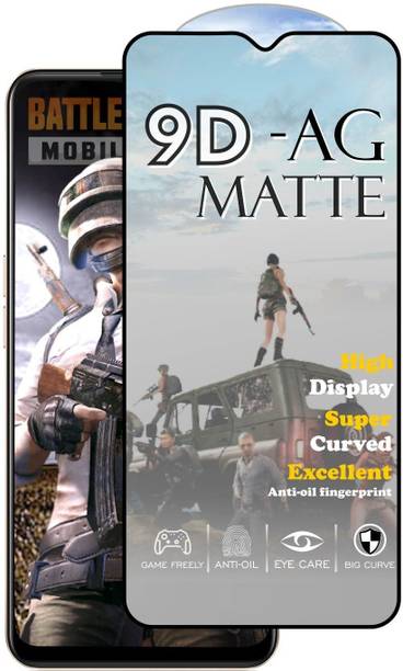 Mobilive Edge To Edge Tempered Glass for Realme C15 9D Matte Anit Fingerprint Gaming Screen Protector