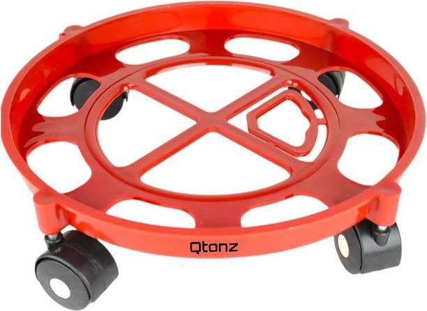 Qtonz LPG Cylinder Trolley with Wheels Gas Bottle Trolley LPG Cylinder Stand Gas (Red) Gas Cylinder Trolley