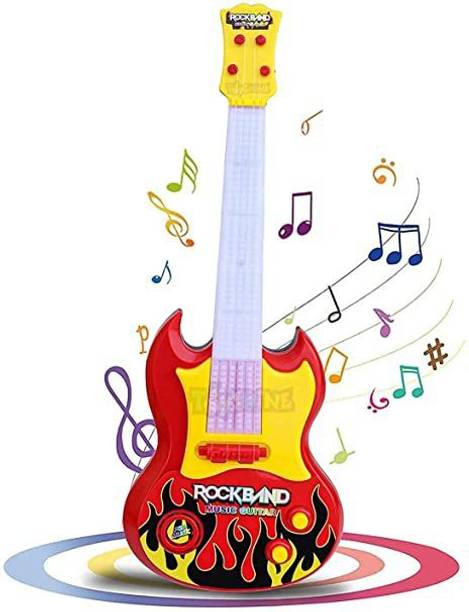 Banke Ji Rockband Music Guitar with Light & Pre-stored Toy Guitar and Music for Kids