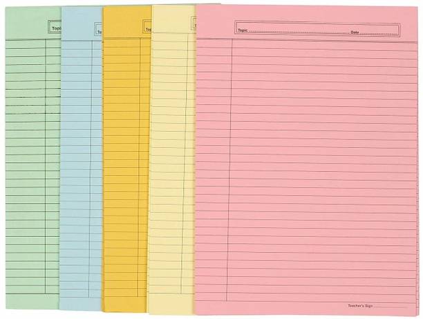Eclet A4(40, one side colour) Ruled Coloured Project Sheets one side Ruled A4 90 gsm Coloured Paper