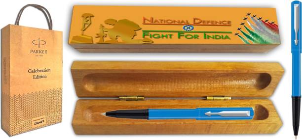 PARKER Beta Neo Ball Pen with Wooden Fight For India Gift Box and Gift Bag (Blue) Ball Pen