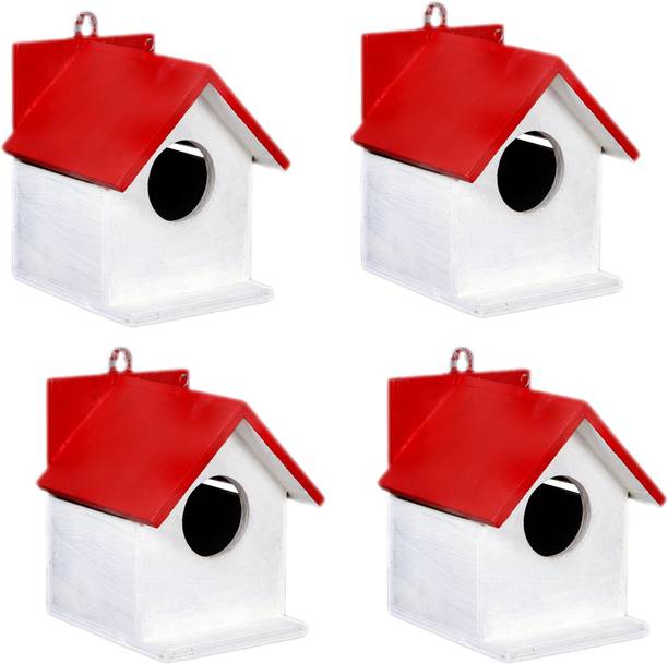 ganga enterprise Bird House Bird Nest for Sparrow and other Garden Birds Pack of 4 Bird House