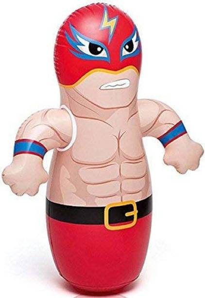Vibgyor Products Hit Me Toy for Kids 3-D Inflatable Bouncer Hero Toy Inflatable Inflatable Toy Pump