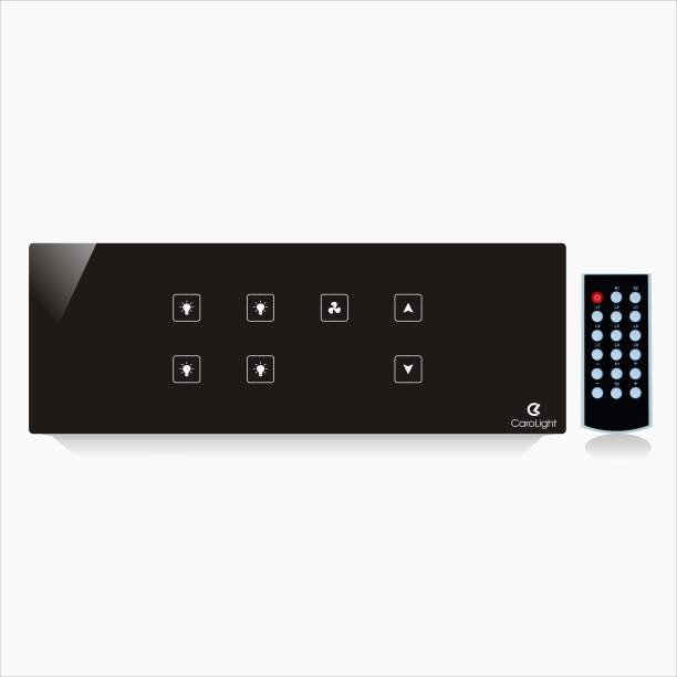 carolight technologies Remote Touch Switch Board (8 Module) for 4 Lights and 1Fan Smart Switch