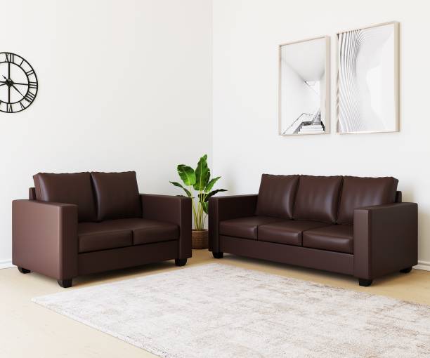 WESTIDO Orlando Leatherette 3 + 2 Brown Sofa Set