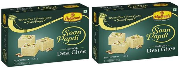 Haldiram's Nagpur Desi Ghee Soan Papdi - Pack of 2 - 500g*2 Box