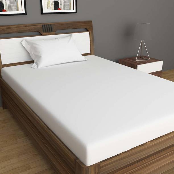 KAPRIDO 144 TC Cotton Single Solid Flat Bedsheet