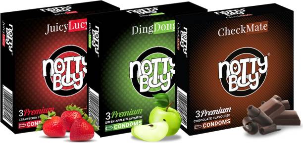 NottyBoy Fruit Flavoured Strawberry, Apple, Chocolate Condom
