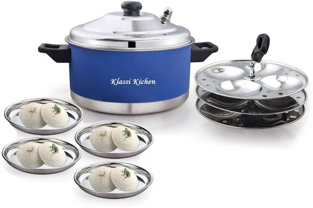 क्लास्सी किचेन Stainless Steel Idli Pot 3Plate With 4Cavity(Total 12Idlies)With 4Serving Plates इंडक्शन & स्टैंडर्ड इडली मेकर