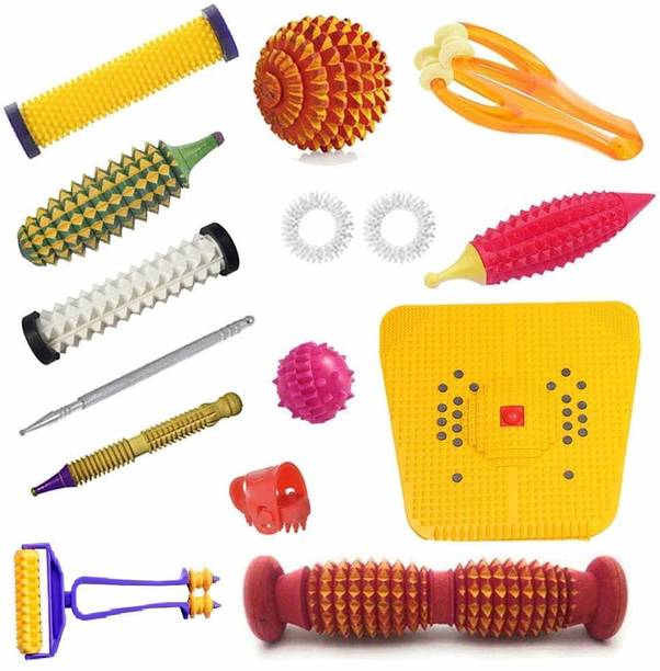 YKID combokit15 Acupressure tools Foot Massager Kit Combo Acs Acupressure Mat Multi Colour Massager
