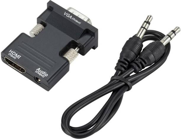 microware  TV-out Cable HDMI to VGA with Audio Converter(HDMI female input to VGA male output converter)