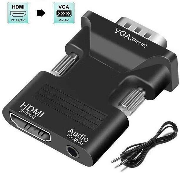 microware  TV-out Cable HDMI female to VGA male with Audio Converter(HDMI input to VGA output converter)