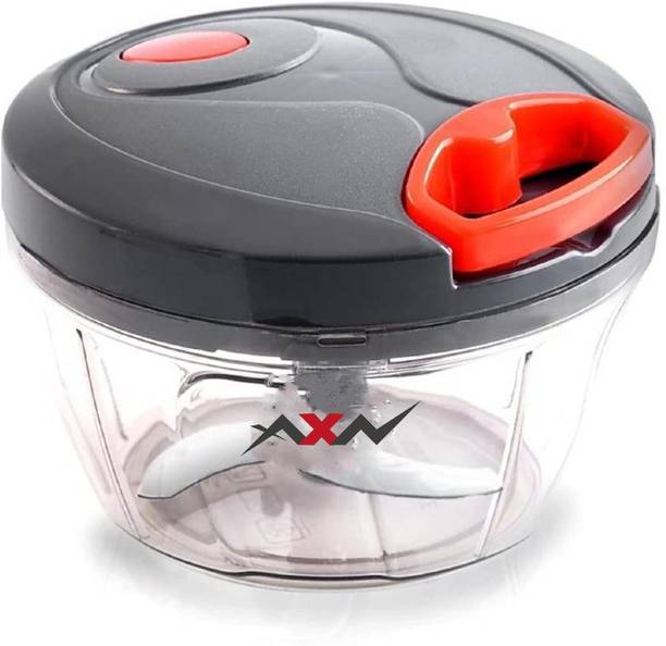 AXN 450 ml with 3 stainless steel blade , quick new handy powerful gray chopper Vegetable & Fruit Chopper