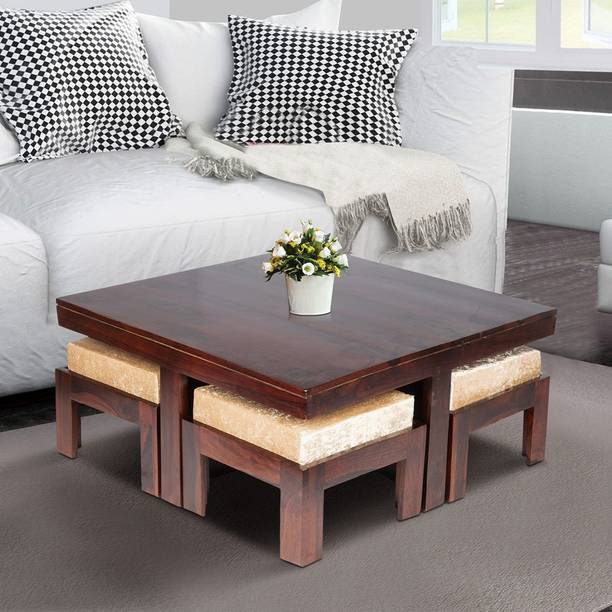 Kendalwood Furniture Premium Quality 4 Stool Coffee Table Center Table for living room Furniture Solid Wood Coffee Table