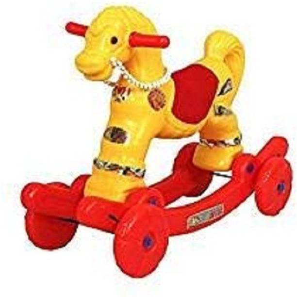 Ovi 2 in 1 Baby Horse Rider for Kids 1-5 Years, Rideons & Wagons Non Battery Operated Ride On