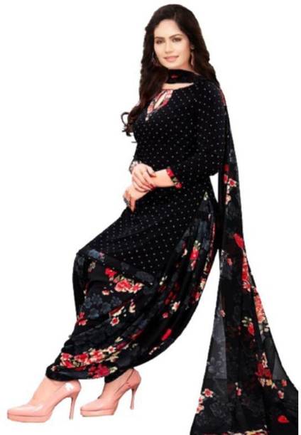 Unstitched Cotton Silk Salwar Suit Material Floral Print
