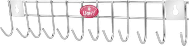 UNIFY Stainless Steel Hook Rail Door mount for Kitchen, Bathroom Hook Rail 12