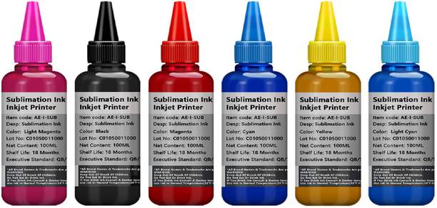 wetech Sublimation Ink Suitable for Epsn Printers L800, L1800, L805, L850, L810 Black + Tri Color Combo Pack Ink Bottle