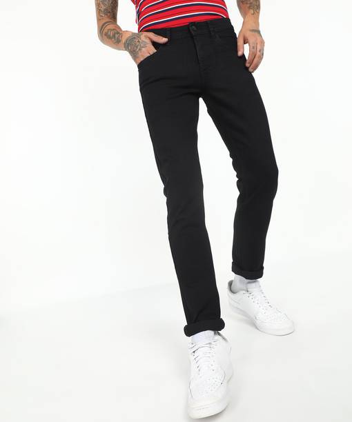 FLYING MACHINE Men Skinny Low Rise Black Jeans