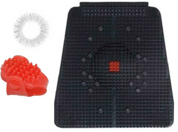 Navyamall ACCUPRESSURE 2000 MAGNETIC FOOT RELIEF MAT BLOOD CIRCULATION MASSAGER STRESS PAIN RELIEF KIT SET WITH SUJOK RING AND THUMB PAD Massager