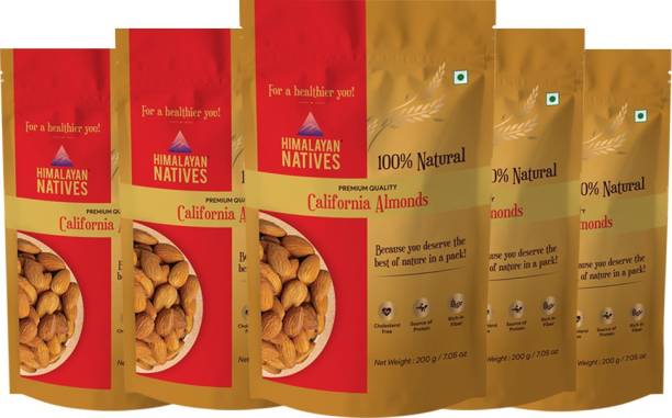 Himalayan Natives Premium Almonds/Badam- 200gm (Pack of 5) Almonds