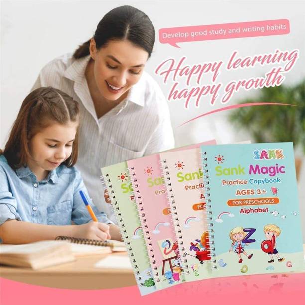 Magic Practice Copybook Number Tracing Book For Preschoolers With Pen, Magic Calligraphy Copybook Set Practical Reusable Writing Tool Simple Hand Lettering