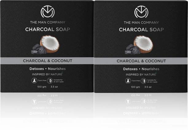 THE MAN COMPANY Charcoal Soap with Coconut | Detoxes & Nourishes | Removes Dead Skin